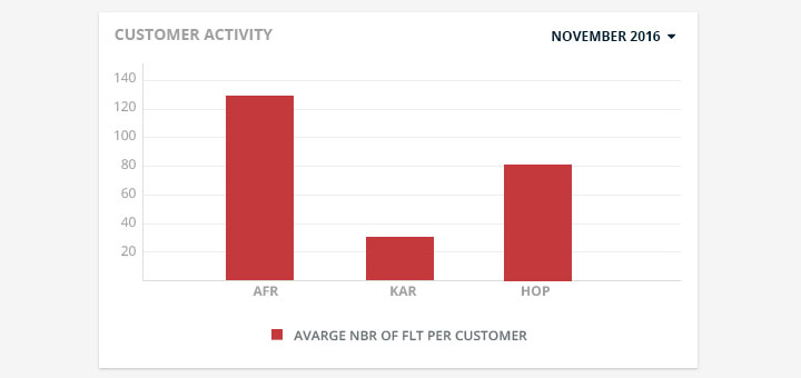 The average flight number per customer 